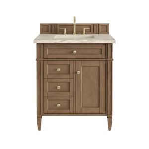 Brittany 30" Single Vanity, Pecan w/ 3 CM Tajnar Eclos Top