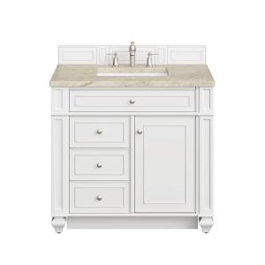 Bristol 36" Single Vanity, Bright White, w/ 3 CM Tajnar Eclos Top