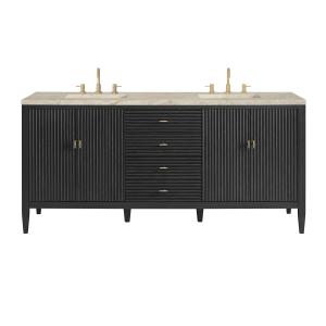 Myrrin 72" Vanity, Carbon Oak, w/ 3 CM Tajnar Eclos Top