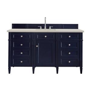 Brittany 60" Single Vanity, Victory Blue, w/ 3 CM Siberian Silestone Top
