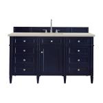Brittany 60" Single Vanity, Victory Blue, w/ 3 CM Siberian Silestone Top