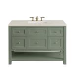 Breckenridge 48" Single Vanity, Smokey Celadon, w/ 3 CM Siberian Silestone Top w/FreePower Wireless Charger