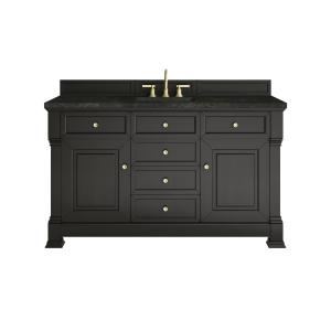 Brookfield 60" Single Vanity, Black Onyx, w/ 3 CM Phantome Eclos Top