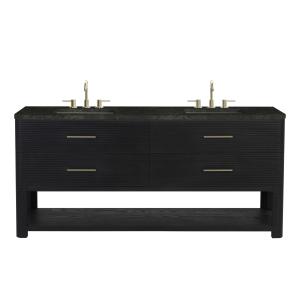 Lucian 72" Double Vanity, Carbon Oak, w/ 3 CM Phantome Eclos Widespread Top