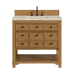Malibu 36" Single Vanity, Amber Birch, w/ 3 CM Tajnar Eclos Top