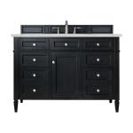 Brittany 48" Single Vanity, Black Onyx w/ 3 CM Ethereal Noctis Silestone Top w/FreePower Wireless Charger