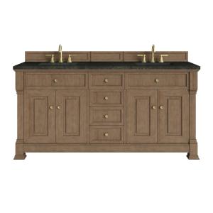 Brookfield 72" Double Vanity, Pecan, w/ 3 CM Phantome Eclos Top