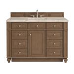 Bristol 48" Single Vanity, Saddle Brown, w/ 3 CM Tajnar Eclos Top w/FreePower Wireless Charger
