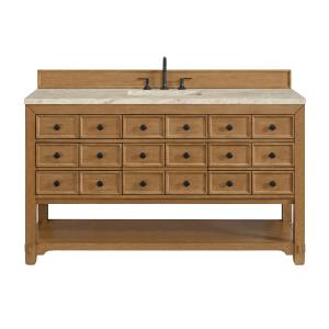 Malibu 60" Single Vanity, Amber Birch, w/ 3 CM Tajnar Eclos Top