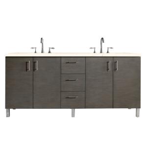 Metropolitan 72" Double Vanity, Silver Oak w/ 3 CM Eternal Marfil Silestone Top