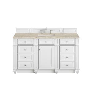 Bristol 60" Single Vanity, Bright White, w/ 3 CM Tajnar Eclos Top