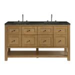 Breckenridge 60" Double Vanity, Light Natural Oak, w/ 3 CM Phantome Eclos Top