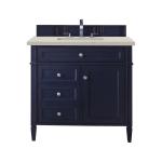Brittany 36" Single Vanity, Victory Blue, w/ 3 CM Siberian Silestone Top