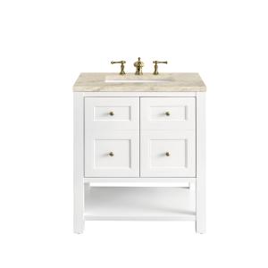 Breckenridge 30" Single Vanity, Bright White, w/ 3 CM Tajnar Eclos Top