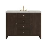 Gracyn 48" Single Vanity, Sable, w/ 3 CM Victorian Silver Quartz Widespread Top