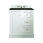 De Soto 30" Single Vanity, Bright White, w/ 3 CM Phantome Eclos Top