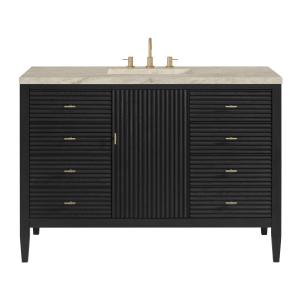 Myrrin 48" Single Vanity, Carbon Oak, w/ 3 CM Tajnar Eclos Top