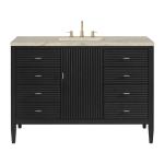 Myrrin 48" Single Vanity, Carbon Oak, w/ 3 CM Tajnar Eclos Top w/FreePower Wireless Charger