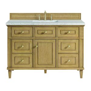 Lorelai 48" Single Vanity, Light Natural Oak w/ 3 CM Eternal Jasmine Pearl Silestone Top w/FreePower Wireless Charger