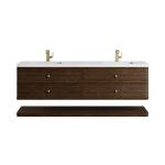 Allamari 72" Double Vanity, Sable w/ Single Hole 3 CM White Zeus Silestone Top