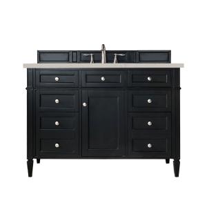 Brittany 48" Single Vanity, Black Onyx, w/ 3 CM Siberian Silestone Top