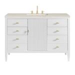 Myrrin 48" Single Vanity, Bright White, w/ 3 CM Siberian Silestone Top w/FreePower Wireless Charger