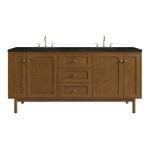 Laurent 72" Double Vanity, Honey Oak w/ 3 CM Phantome Eclos Top