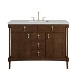 Kinnsden 48" Single Vanity, Sable Oak w/ 3 CM Ethereal Noctis Silestone Top w/FreePower Wireless Charger