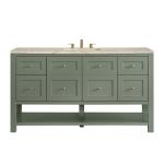 Breckenridge 60" Single Vanity, Smokey Celadon, w/ 3 CM Tajnar Eclos Top w/FreePower Wireless Charger
