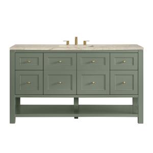 Breckenridge 60" Single Vanity, Smokey Celadon, w/ 3 CM Tajnar Eclos Top w/FreePower Wireless Charger