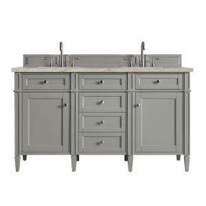 Brittany 60" Double Vanity, Urban Gray, w/ 3 CM Tajnar Eclos Top