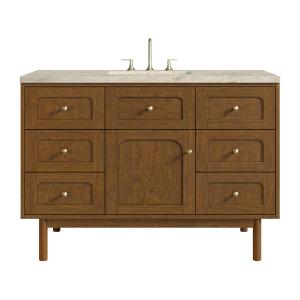 Laurent 48" Single Vanity, Honey Oak w/ 3 CM Tajnar Eclos Top w/FreePower Wireless Charger
