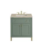 Chicago 30" Single Vanity, Smokey Celadon, w/ 3 CM Tajnar Eclos Top