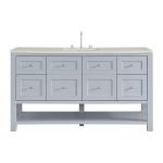 Breckenridge 60" Single Vanity, Serenity Blue, w/ 3 CM Siberian Silestone Top