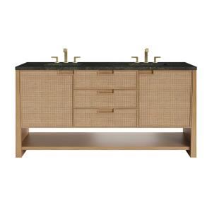 Solene 72" Double Vanity, Seaside Oak, w/ 3 CM Phantome Eclos Top