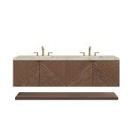 Marcello 72" Double Vanity, Chestnut, w/ 3 CM Tajnar Eclos Top