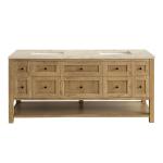 Breckenridge 72" Double Vanity, Light Natural Oak, w/ 3 CM Tajnar Eclos Top