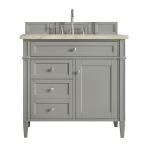 Brittany 36" Single Vanity, Urban Gray, w/ 3 CM Tajnar Eclos Top