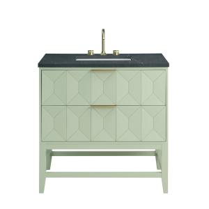 Emmeline 36" Single Vanity, Pistachio w/ 3 CM Charcoal Soapstone Top