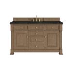 Brookfield 60" Single Vanity, Pecan, w/ 3 CM Phantome Eclos Top