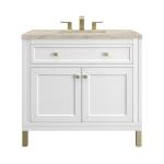 Chicago 36" Single Vanity, Glossy White, w/ 3 CM Tajnar Eclos Top