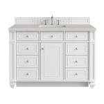 Bristol 48" Single Vanity, Bright White, w/ 3 CM Siberian Silestone Top