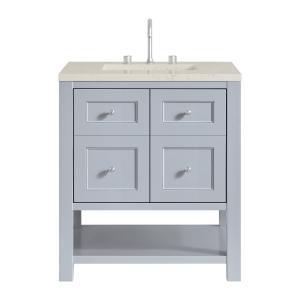 Breckenridge 30" Single Vanity, Serenity Blue, w/ 3 CM Siberian Silestone Top