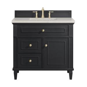 Lorelai 36" Single Vanity, Black Onyx, w/ 3 CM Siberian Silestone Top