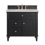Lorelai 36" Single Vanity, Black Onyx, w/ 3 CM Siberian Silestone Top