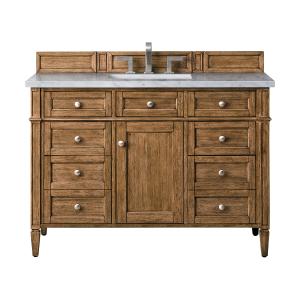 Brittany 48" Single Vanity, Saddle Brown w/ 3 CM Eternal Jasmine Pearl Silestone Top w/FreePower Wireless Charger