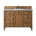 Brittany 48" Single Vanity, Saddle Brown w/ 3 CM Eternal Jasmine Pearl Silestone Top w/FreePower Wireless Charger