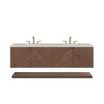 Marcello 72" Double Vanity, Chestnut, w/ 3 CM Siberian Silestone Top