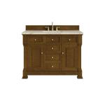 Brookfield 48" Single Vanity, Honey Oak, w/ 3 CM Tajnar Eclos Top w/FreePower Wireless Charger