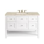 Breckenridge 48" Single Vanity, Bright White, w/ 3 CM Tajnar Eclos Top w/FreePower Wireless Charger
